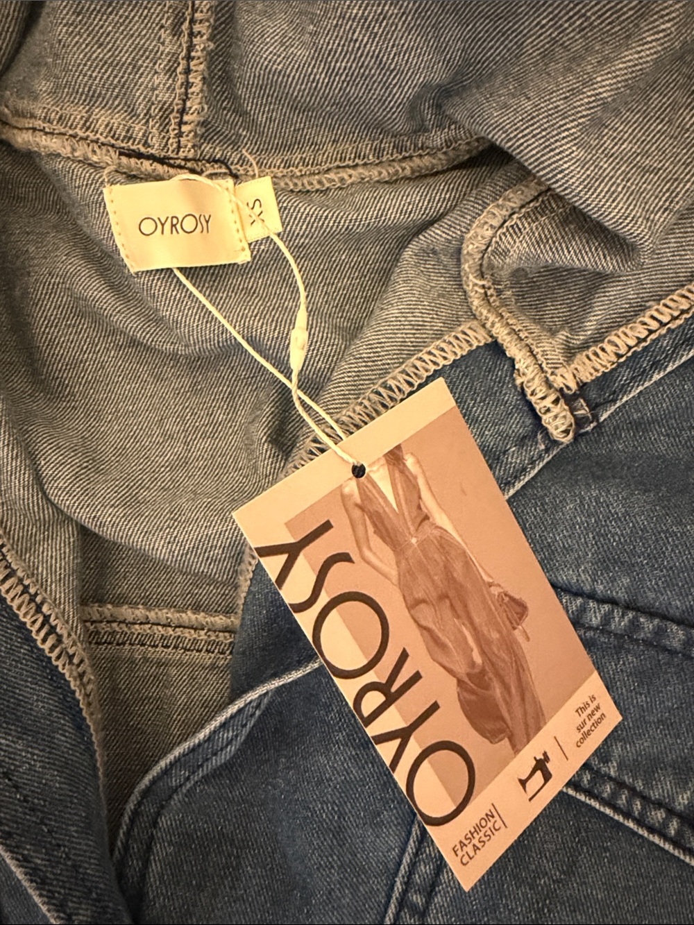 Oyrosy NWT Denim Hooded Women's oversize Jumpsuit Balloon Pant - Picture 10 of 10